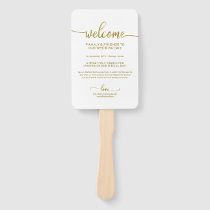 Chique kalligrafie trouwdag tijdlijn hand fan handwaaier
