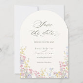 Chique kalligrafie wilde bloemen Trouwkaart Save t Kaart (Voorkant)
