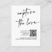 Chique kalligrafiescript Capture the Love QR-code Informatiekaartje (Voorkant)