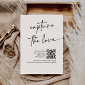 Chique kalligrafiescript Capture the Love QR-code Informatiekaartje