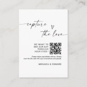 Chique kalligrafiescript Capture the Love QR-code Informatiekaartje (Voorkant)