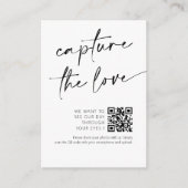 Chique kalligrafiescript Capture the Love QR-code Informatiekaartje (Voorkant)