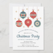 Chique Kerst Party Ornament Kaart (Voorkant)