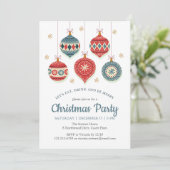 Chique Kerst Party Ornament Kaart (Staand voorkant)