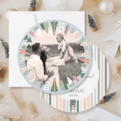 Chique Kerstboom Foto GRIJS groen Rond Feestdagenkaart