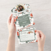 Chique kerstbruiloft all in one uitnodiging (Afscheurbaar)