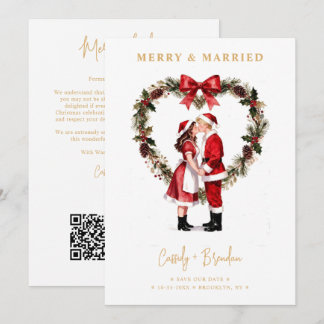 Chique Kersthartkrans Santa Koppel Rood TLW26 Save The Date