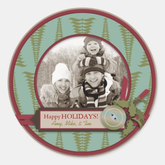 Chique Kerstmis Foto Sticker 2 (Voorkant)