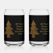 Chique Kerstmis Luipaard Boom Ontwerp Blikvorm Glas (Voorkant)