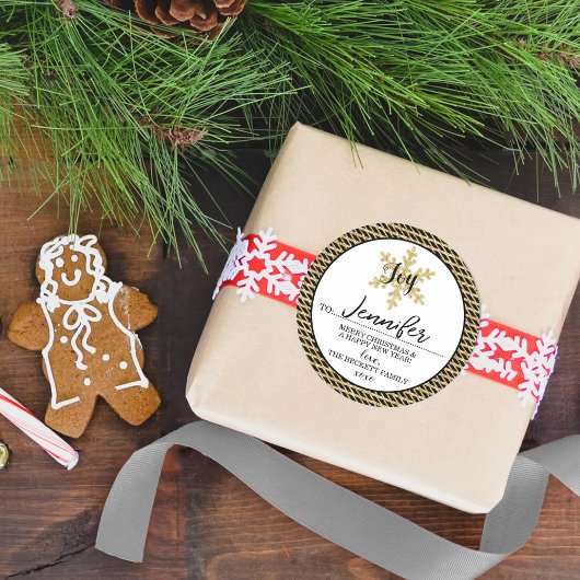 Chique Kerstslinger op maat cadeaublaadje stickers