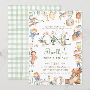 Chique kinderkamer rijm groen 1e verjaardag neutra kaart