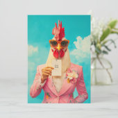 Chique Kip in Roze Pak Kaart (Staand voorkant)