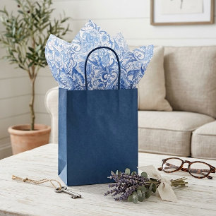 Chique Klasse Blauw Paisley Bloem Kunst Tissuepapi Tissuepapier