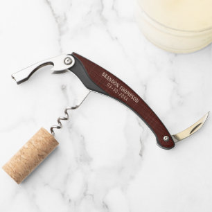 Chique Klasse Burgundy Donkerrood Weefpatroon Kurkentrekker