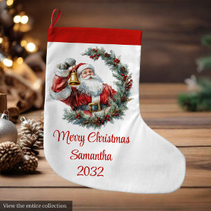 Chique Klassieke Kerstman Trendy Bewerkbare Kerst Grote Kerstsok