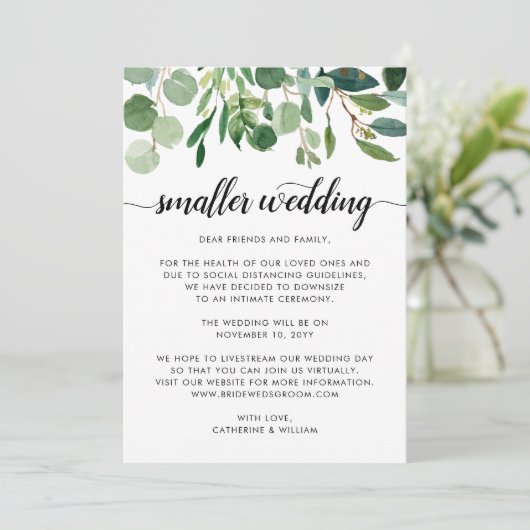 Chique Kleine Trouwdatum Downsize Wijzigingsplan L Aankondiging (Staand voorkant)
