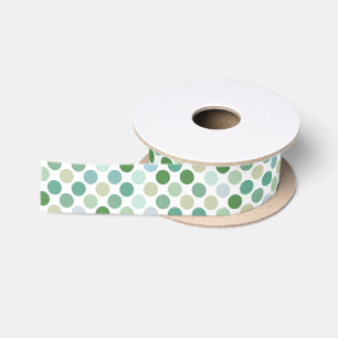 Chique kleurrijk groen stippenpatroon monogram lint