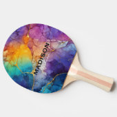 Chique kleurrijke faux goud glitter marmering mono tafeltennisbatje (Zijkant)