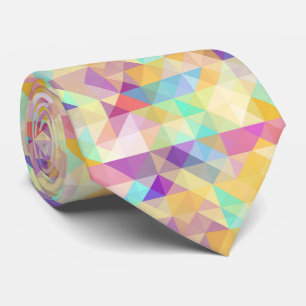 Chique Kleurrijke Funky Retro Driehoeken Mozaïekpa Stropdas