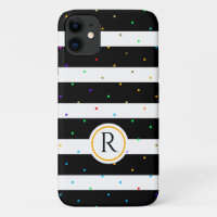 Chique kleurrijke polk Stippen met zwart & wit str