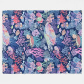 Chique kleurrijke schildpad fleece deken (Voorkant (Horizontaal))