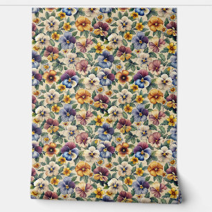 Chique kleurrijke viooltjes bloemen paarse bloemen behang