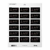 Chique koperen Folie kerst retour adres labels (Full Sheet)
