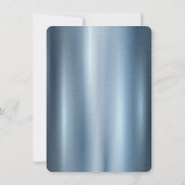 Chique kroon blauw metallic quinceañera kaart (Achterkant)