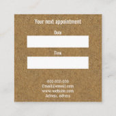 Chique kurkhout afsprakenkaartje (Achterkant)