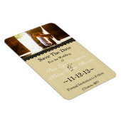 Chique land kant foto Save the date magneet (Rechterzijde)