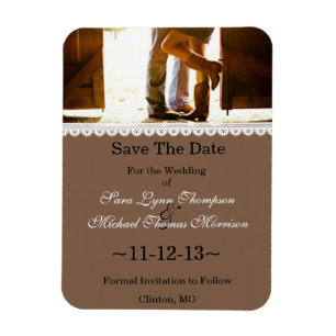 Chique land kant foto Save the date magneet