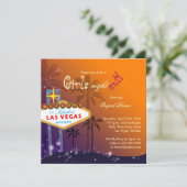 Chique Las Vegas Bachelorette Party uitnodiging (Staand voorkant)