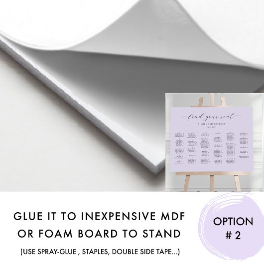 Chique Lavendel Alfabetische Bruiloft Zittingkaart Poster