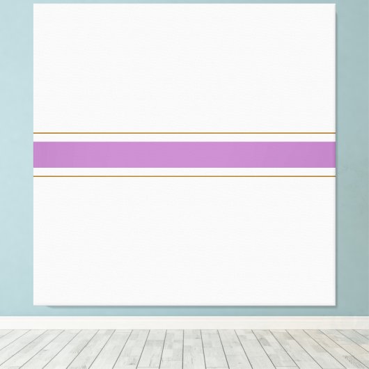Chique Lavendel Gouden Bruin Racing Stripes op Wit Canvas Afdruk (Insitu (Houten vloer))