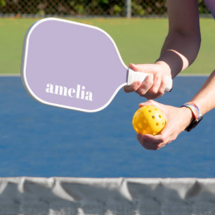 Chique Lavendel Paarse Monogram Pickleball Paddle