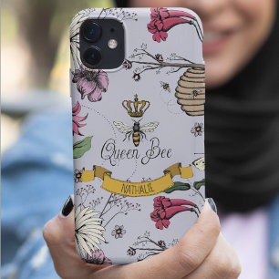 Chique Lavendel, Zwart & Goud Koningin Bee & Kroon iPhone 11 Hoesje