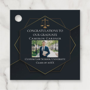 Chique Law School Foto Zwarte Gouden Afstudeerfees Bedankjes Labels
