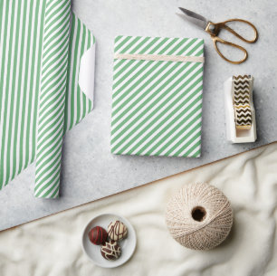 Chique lente mintgroene witte strepenpatroon cadeaupapier