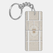 Chique Licht Bloemen Afrikaans Beige Tint Art Sleutelhanger (Voorkant Links)