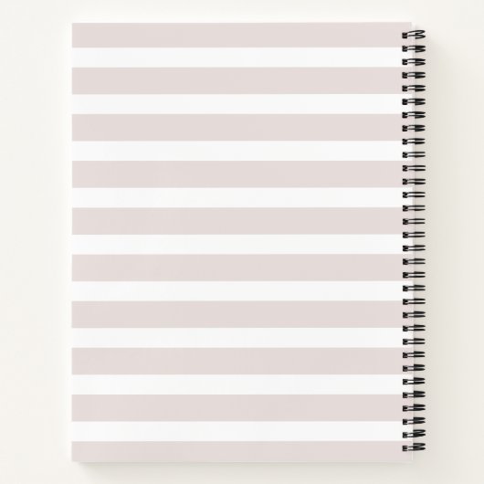 Chique Licht Roze Preppy Monogram Initialen Canvas Notitieboek (Achterkant)