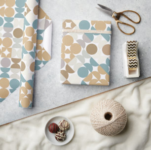 Chique lichte taupe beige cirkelpatroon cadeaupapier