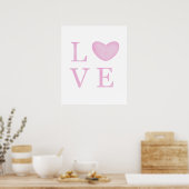Chique Liefde Roze Poster (Keuken)