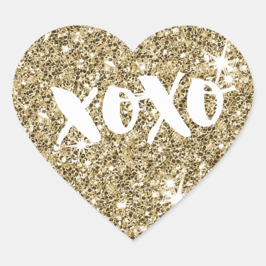CHIQUE LIEFDE XOXO HART moderne faux gouden glitte Hart Sticker (Voorkant)