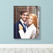 Chique Lijst en Monogram Foto Canvas Afdruk (Insitu (Houten vloer))