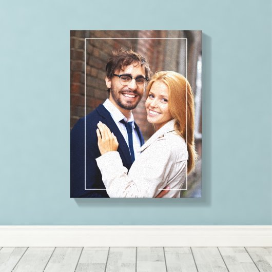 Chique Lijst en Monogram Foto Canvas Afdruk (Insitu (Houten vloer))