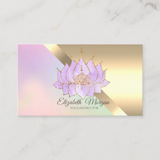 Chique Lotus Bloem Yoga Instructeur Visitekaartje (Voorkant)