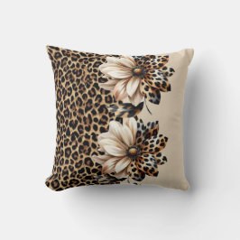 Chique Luipaard Dierprint & Bloemen Laptop Sticker Kussen