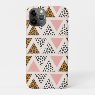 Chique Luipaard & Roze Driehoek Patroon iPhone 11 Pro Hoesje