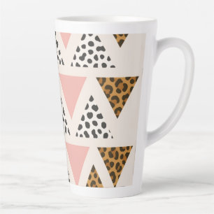 Chique Luipaard & Roze Driehoek Patroon Latte Mok
