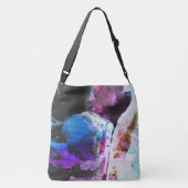 Chique luxe bloemenkunst Abstract Crossbody Tas (Achterkant)